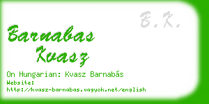 barnabas kvasz business card