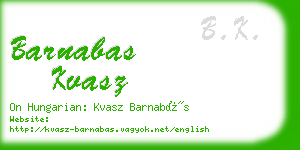 barnabas kvasz business card